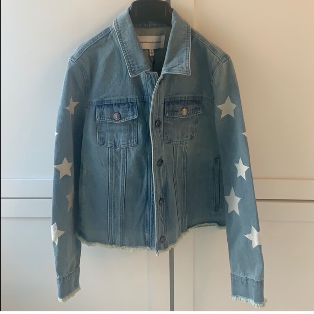 NWOT Cupcakes and Cashmere star print denim jacket - Picture 3 of 7